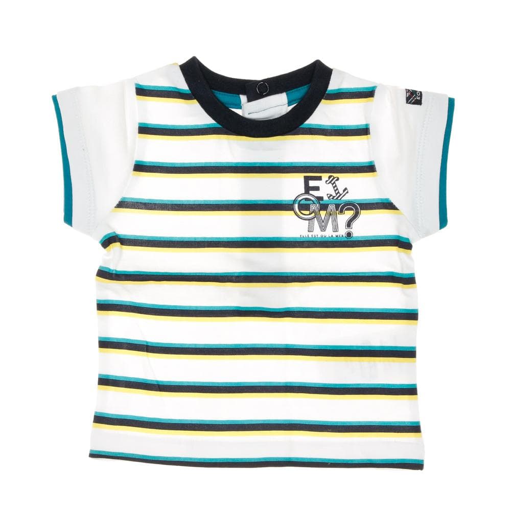 T-shirt Blanc à Rayures Garçon EOM Ezafio 1