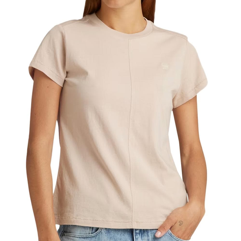 T-shirt Beige Femme G-Star Raw Front Seam 1