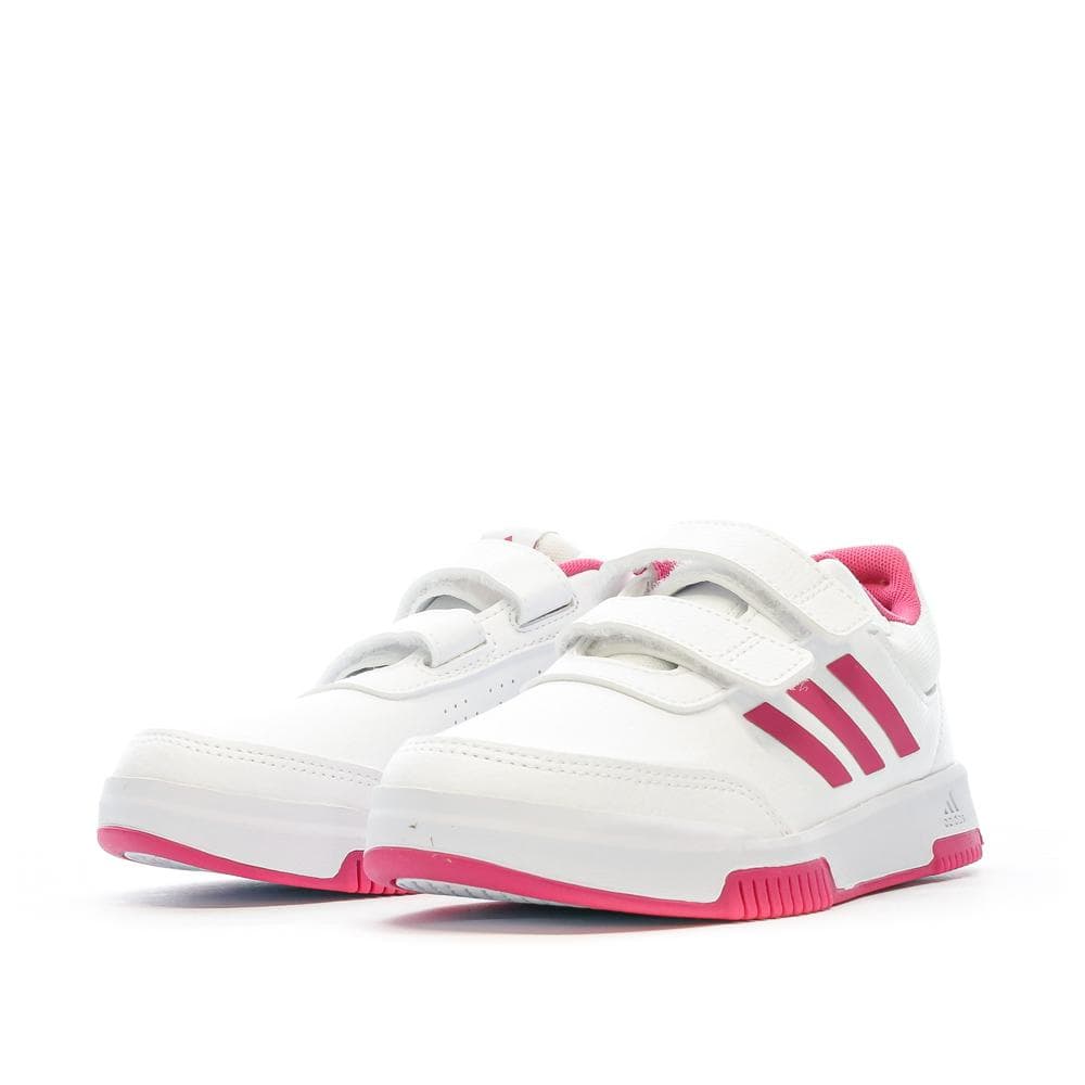 Baskets Blanches/Roses Fille Adidas Tensaur 6