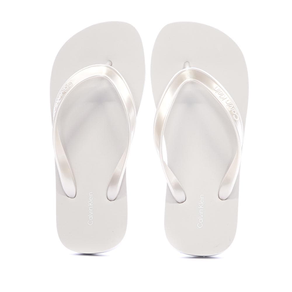 Tongs Grise Femme Calvin Klein Jeans Flip Flop Tpu Metall 3