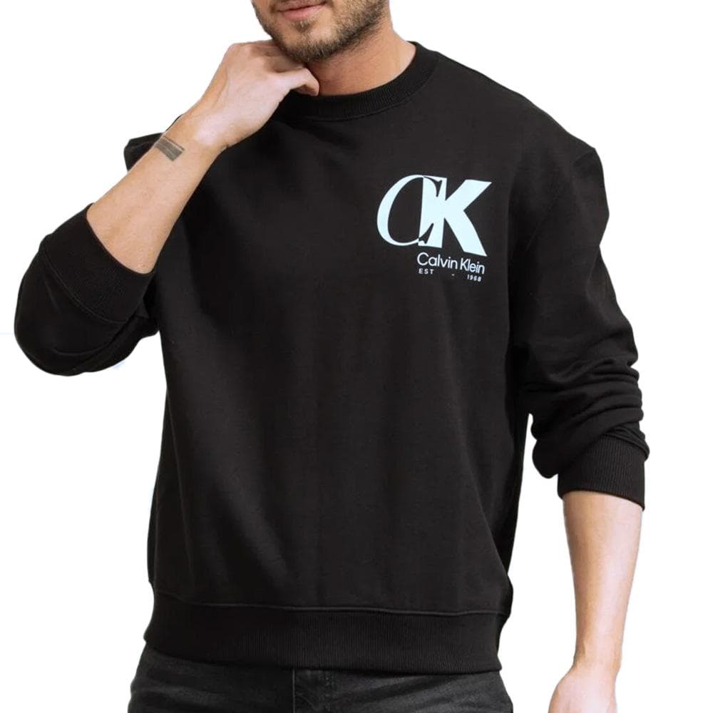 Sweat Noir Homme Calvin Klein Jeans Terry 1