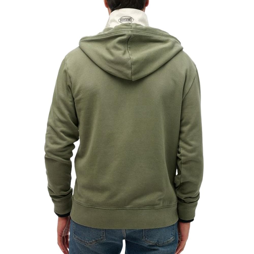 Sweat Zippé Kaki Homme Superdry Essential Washed Ziphood 2