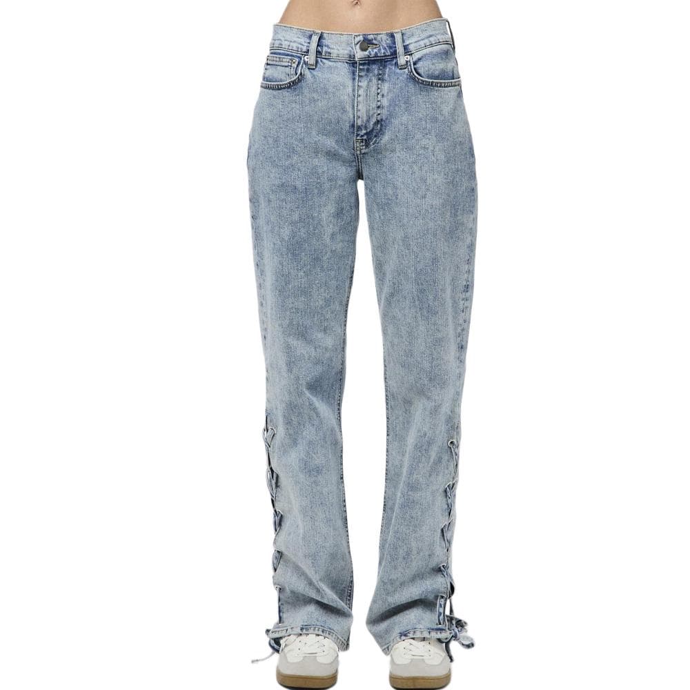 Jean Droit Bleu Femme Pieces Fenda 1