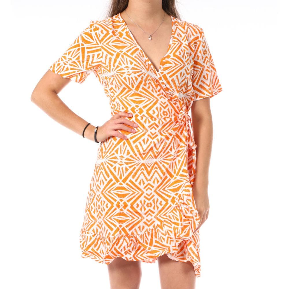 Robe Orange Femme Only Marlie Wrap 1