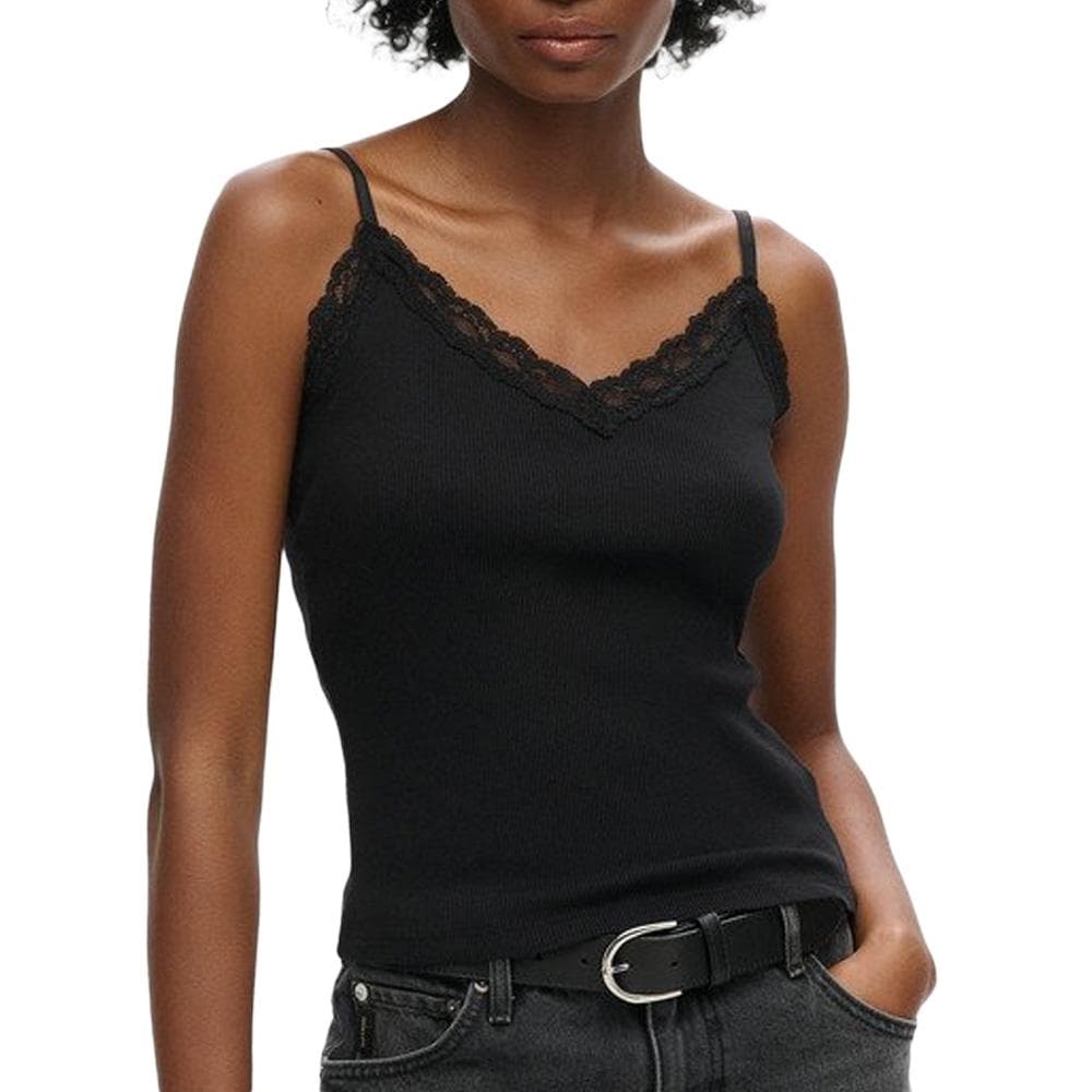 Débardeur Noir Femme Superdry Vintage 1