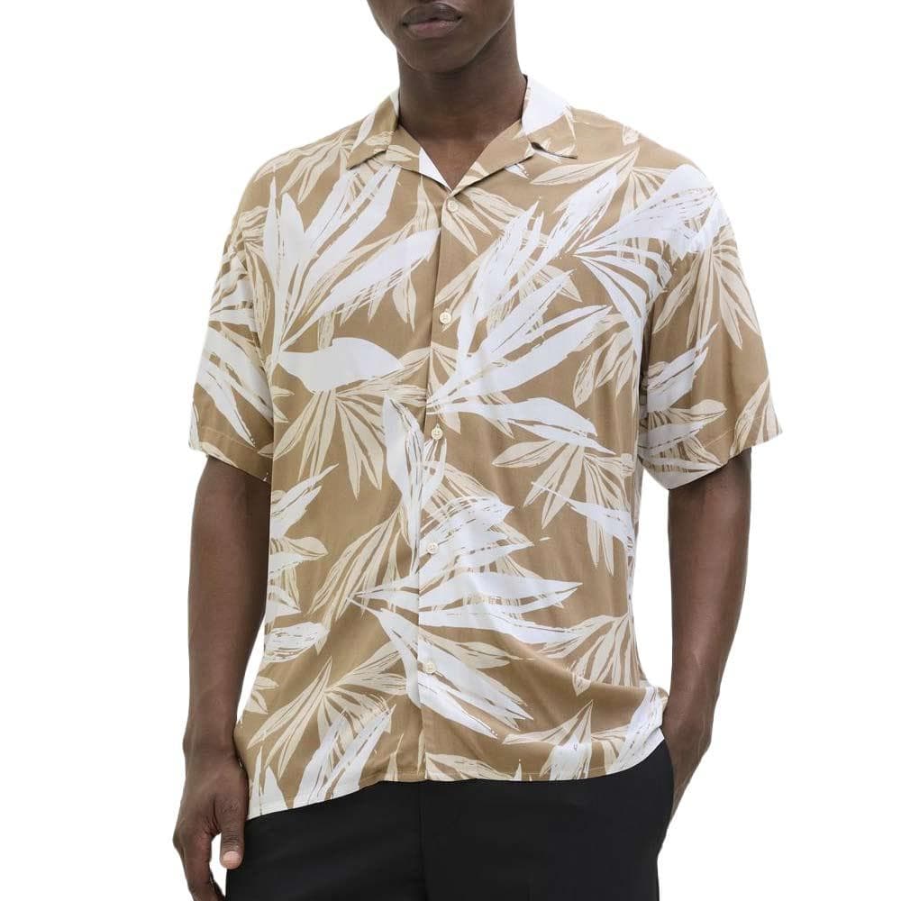 Chemise Beige/Blanche Homme Jack & Jones Jjejeff 1