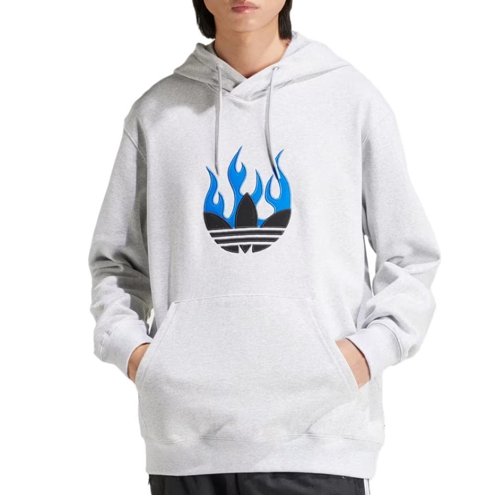 Sweat Gris Homme Adidas Graphic Flames 1