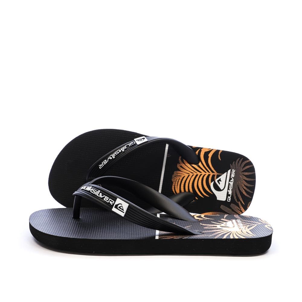 Tongs Noir/Orange Garçon Quiksilver Java Quik 1