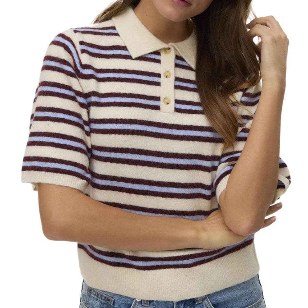 Pull Beige/Bleu/Bordeaux Femme Vero Moda Vmocanna 1