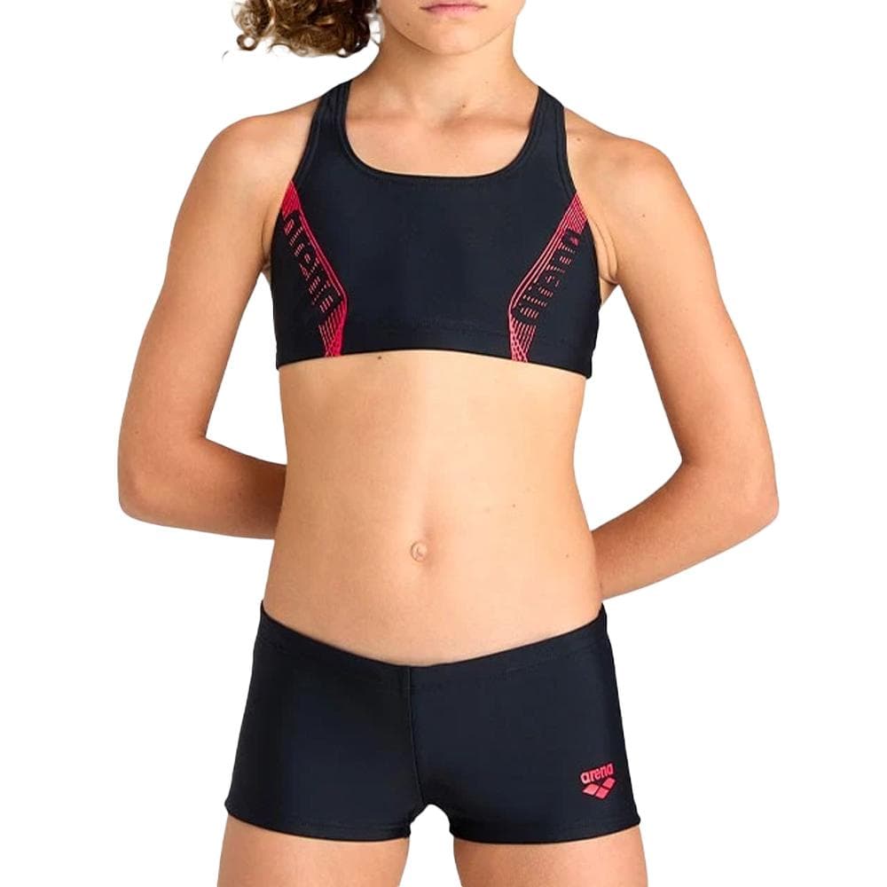 Maillot de bain 2 pièces Noir/Rose Fille Arena Energy Graphic 1
