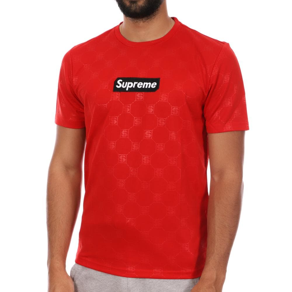 T-shirt Rouge Homme Supreme Grip Leaves 1