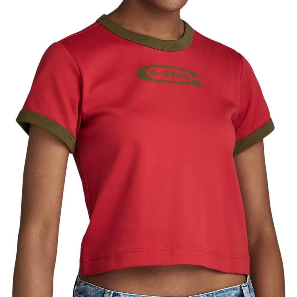 T-shirt Rouge Femme G-Star Raw Ringer Baby 1