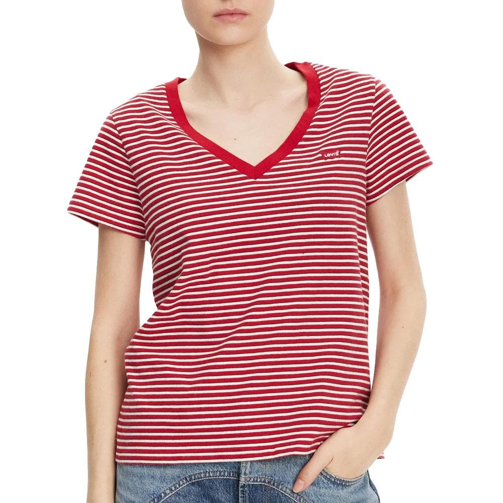 T-shirt Rouge Femme Levi's Perfect Vneck 1
