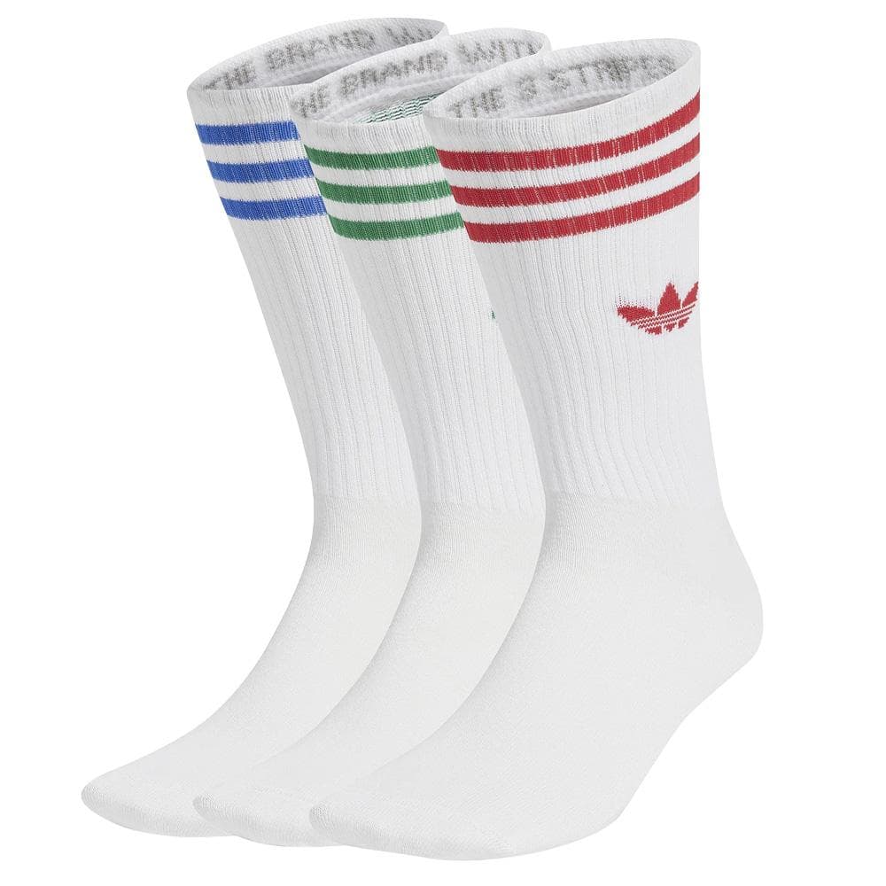 X3 Paires de Chaussettes Blanc/Bleu Mixte Adidas High Crew Sock 1