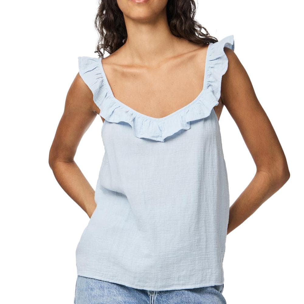 Top Bleu Femme Pieces Astina 1