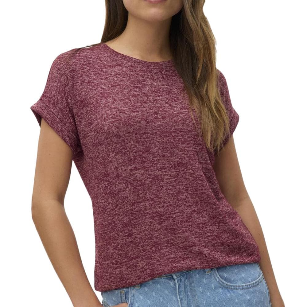 T-Shirt Rouge Chiné Femme Vero Moda Brianna 10291353 1