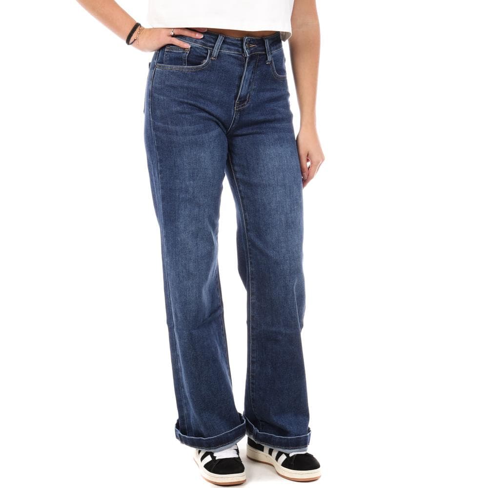 Jeans Loose Bleu Foncé Femme Monday Premium Wide 1