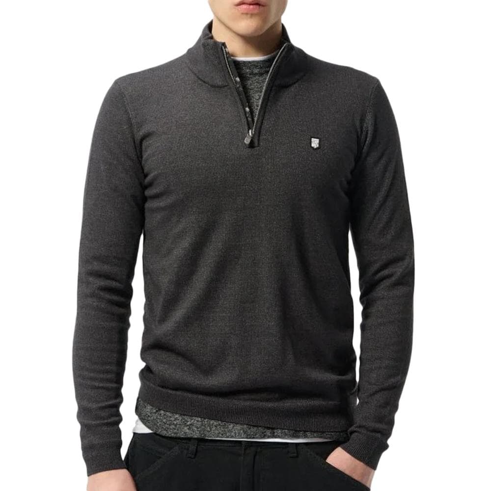Pull 1/4 Zip Gris Foncé Homme Teddy Smith Marty 2 1