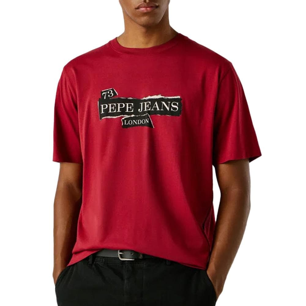 T-Shirt Rouge Homme Pepe jeans Griffin 1