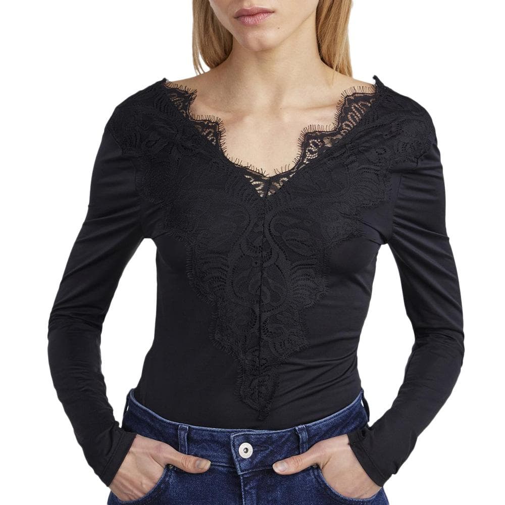 T-Shirt Noir Femme Pieces Pcilu 1