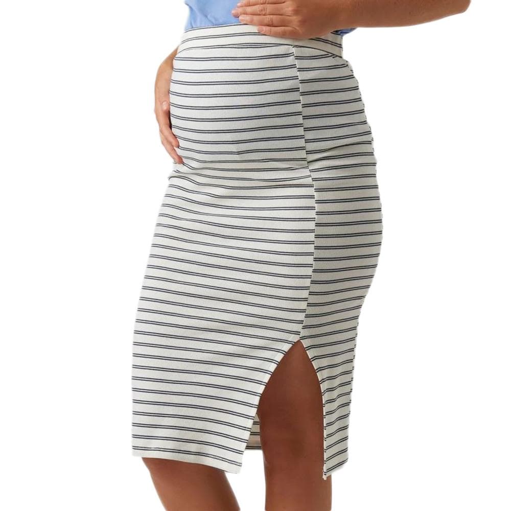 Jupe de grossesse Blanche/Noir Femme Mamalicious Ravena 1