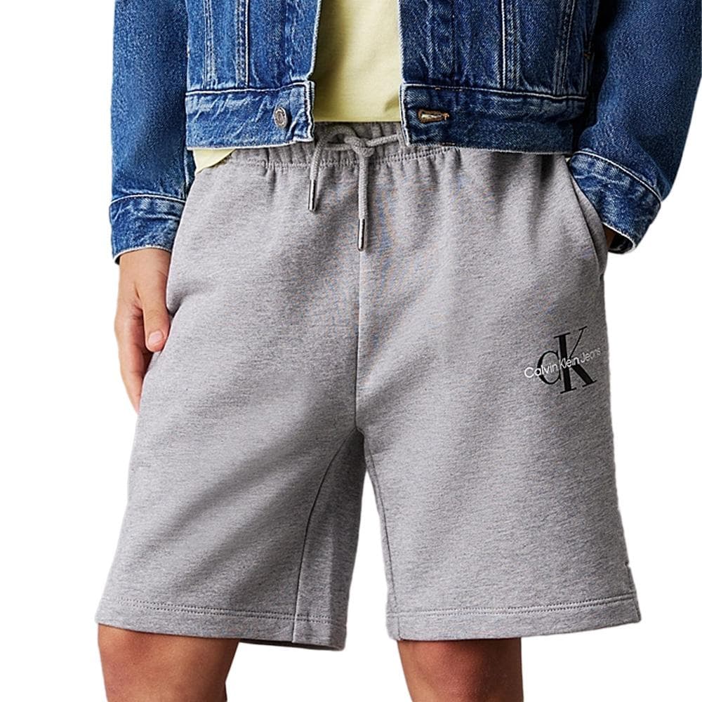 Short Gris Garçon Calvin Klein Jeans Monogram Relaxed 1