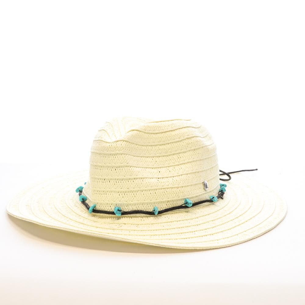 Chapeau de soleil en paille Blanc à large bord Via Lorenzo Fedora 1