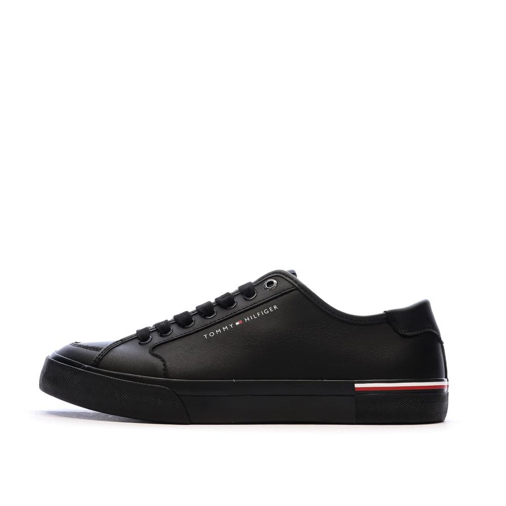 Baskets Noires Cuir Homme Tommy Hilfiger Core Corporate Vulc 1