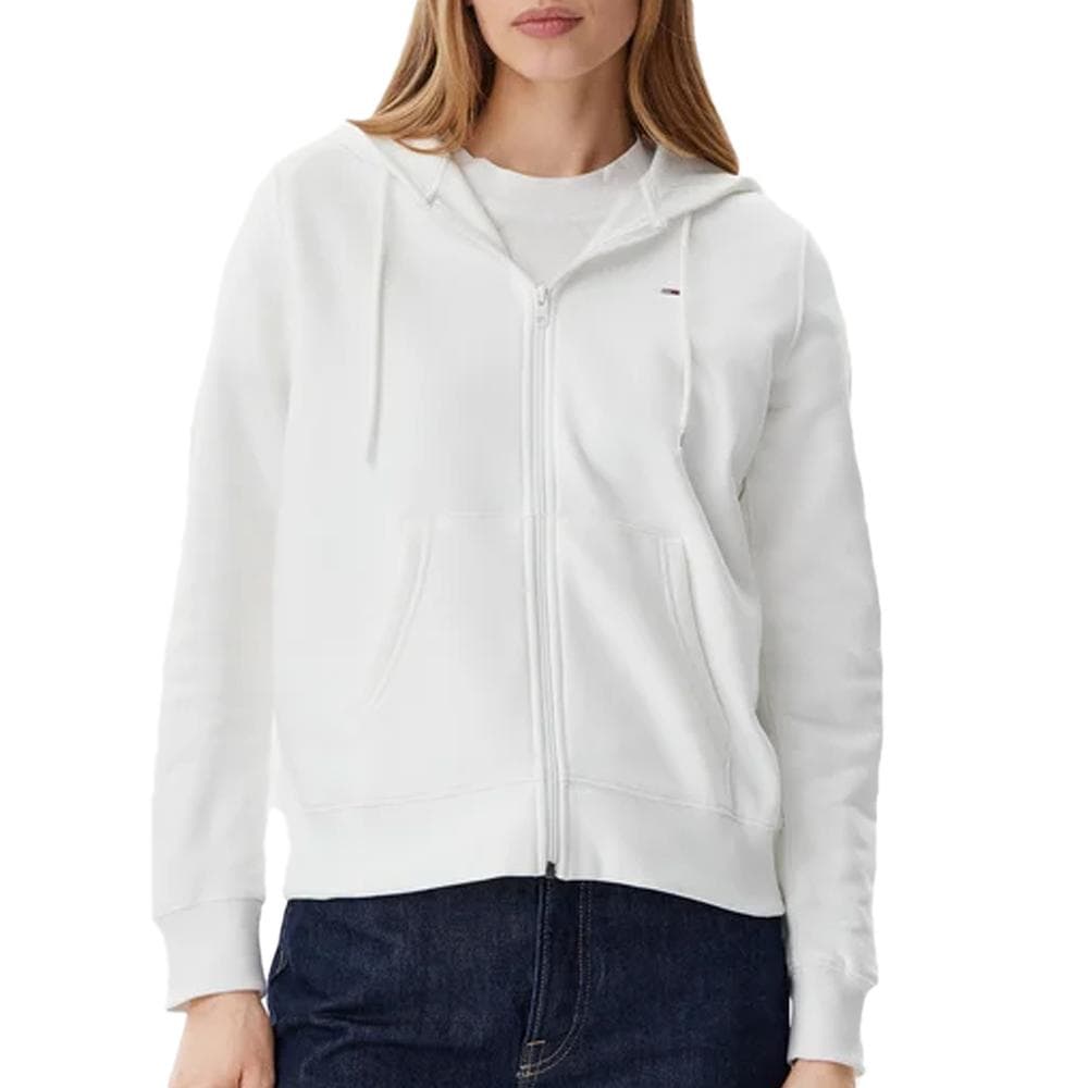 Sweat Zippée Blanche Femme Tommy Hilfiger Flag T-black 1