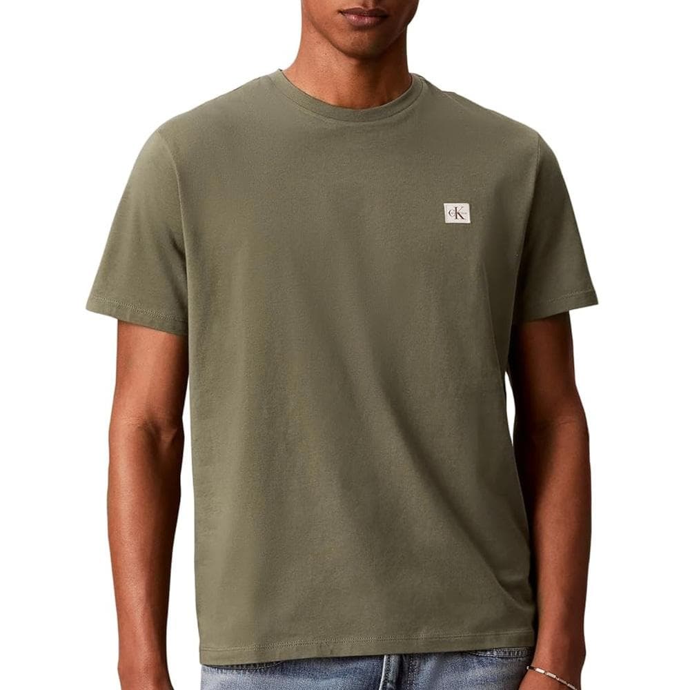T-Shirt Kaki Homme Calvin Klein Jeans Badge L4G 1