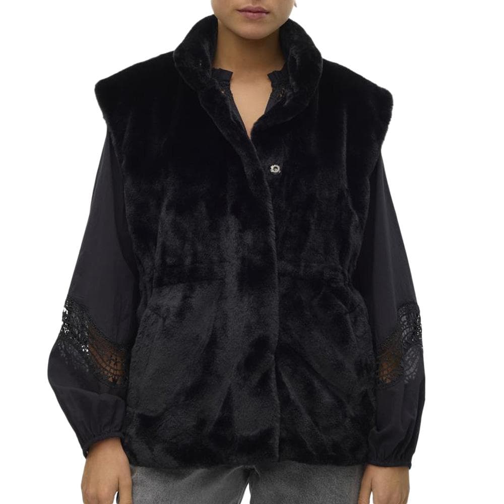 Gilet Fausse Fourrure Noir Femme Vero Moda Japoppy 1