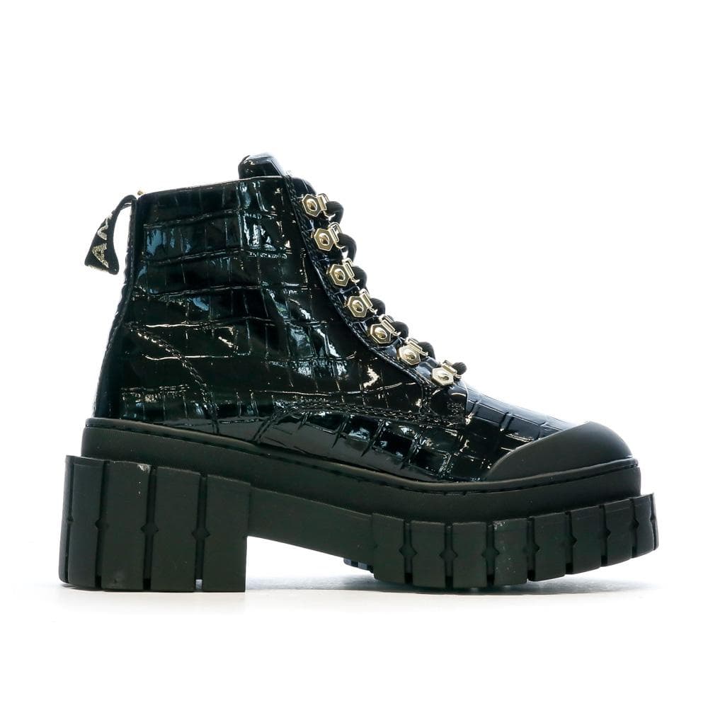Boots Noir Croco Femme No Name Kross Low 2