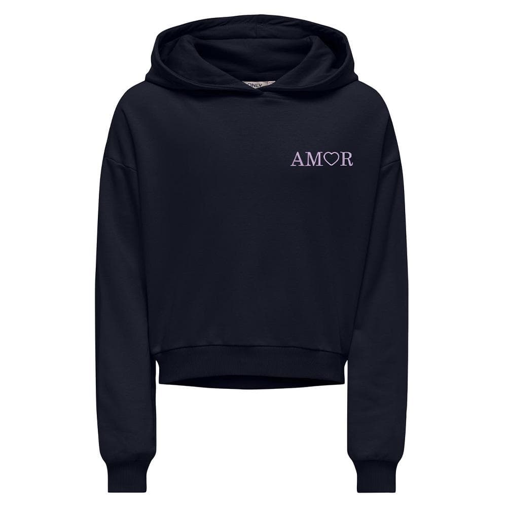 Sweat à Capuche Noir Fille Kids ONLY Amor Life 1