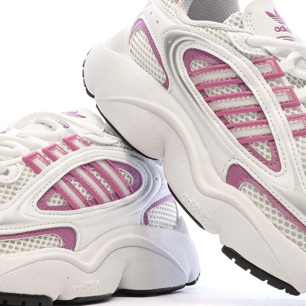 Baskets Blanches/Roses Femme Adidas Ozmillen 7