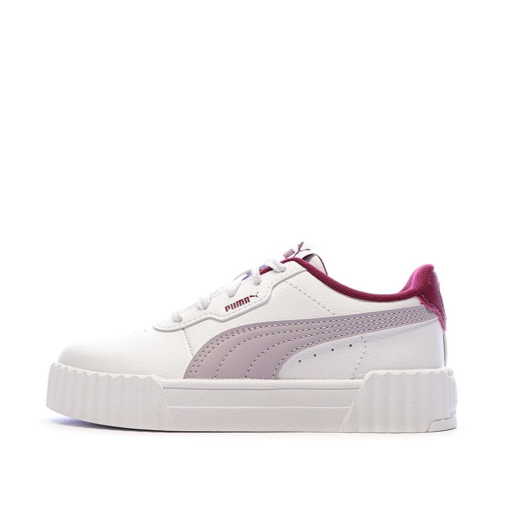 Baskets Blanches/Mauves Fille Puma Carina 3.0 1