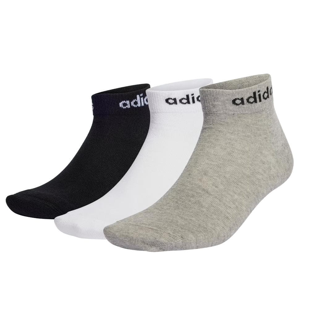 X3 Paires de Chaussettes Gris/Noir/Blanc Mixte Adidas Lin Ankle 1