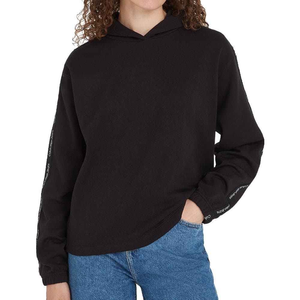 Sweat Noir Femme Calvin Klein Embro Elastic 1