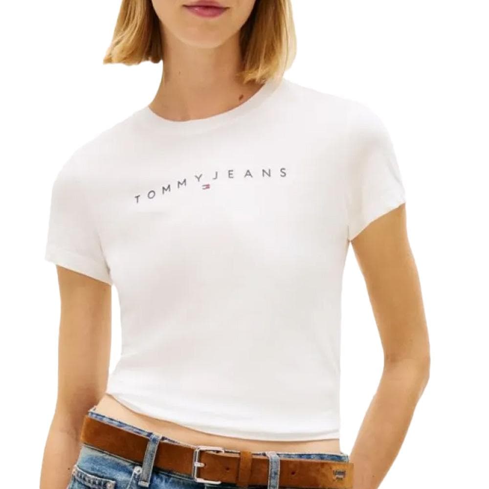 T-shirt Blanc Femme Tommy Hilfiger Linearp 1