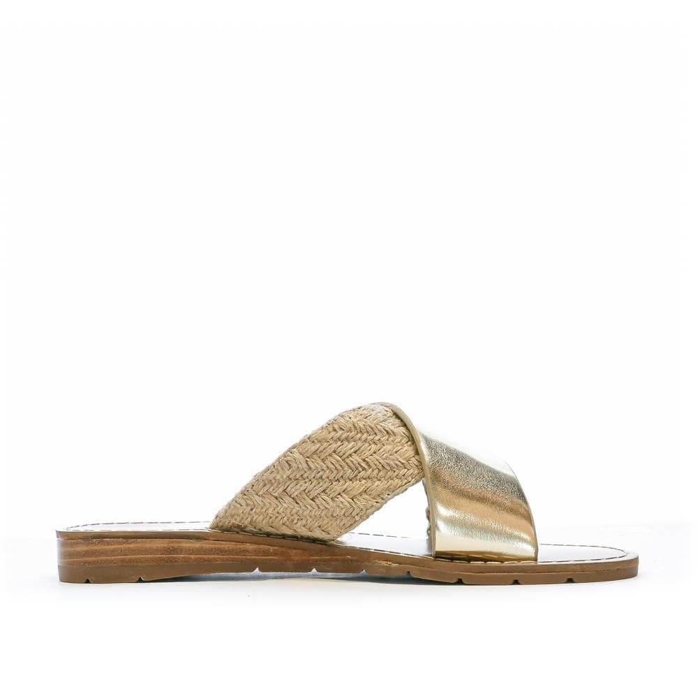 Claquettes Croisées Dorées Femme Chattawak Brana 2