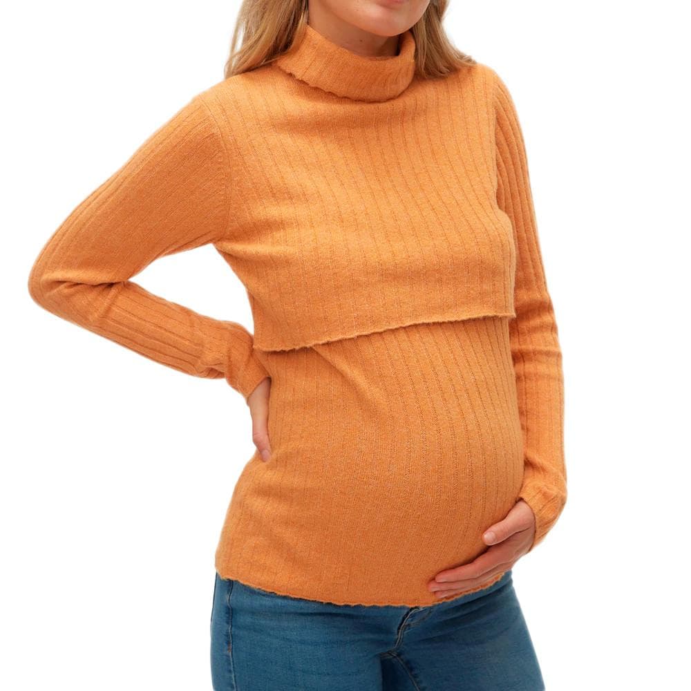 Pull de Grossesse Orange Femme Mamalicious Suniva 1