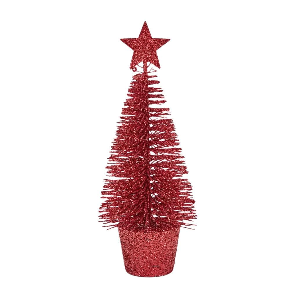 Sapin de Noël Rouge Atmosphera Paill 15cm 1