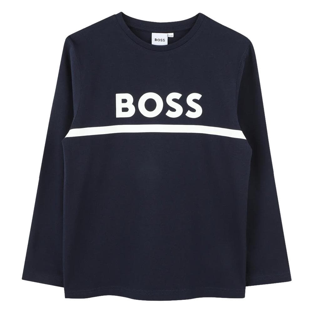 T-Shirt Manches Longues Marine Garçon Hugo Boss J52702 1