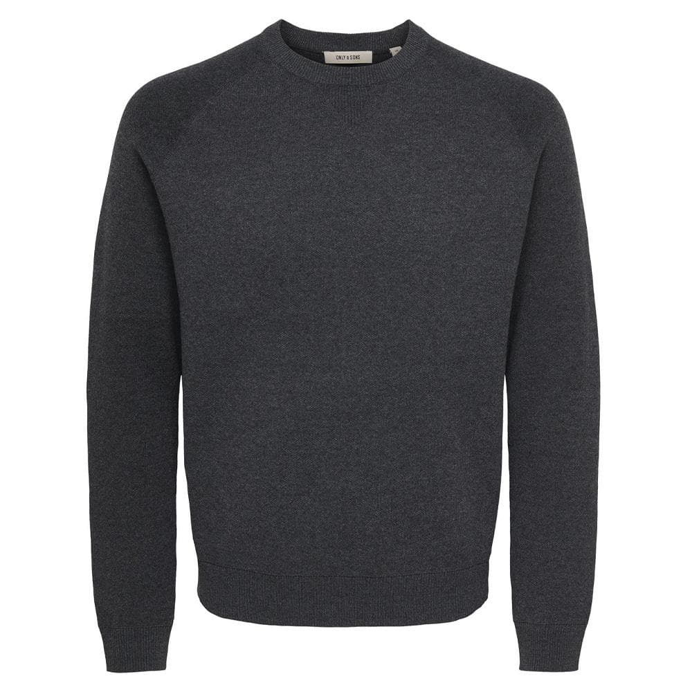Pull Gris Foncé Chiné Homme Only & Sons Crew Knit 1