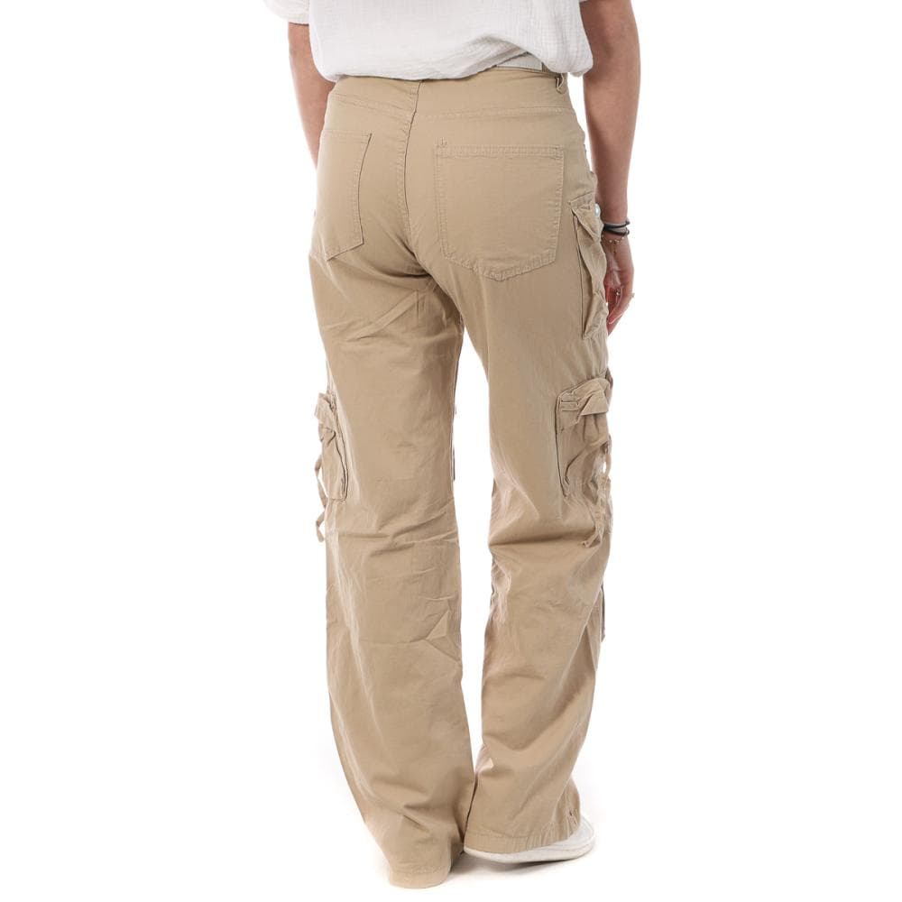 Pantalon Cargo Toile Beige Femme Monday Premium 3172 2