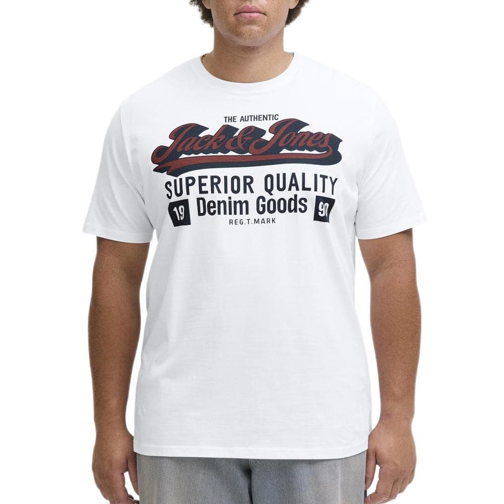 T-Shirt Blanc Homme Jack & Jones Logo Oneck 2 1