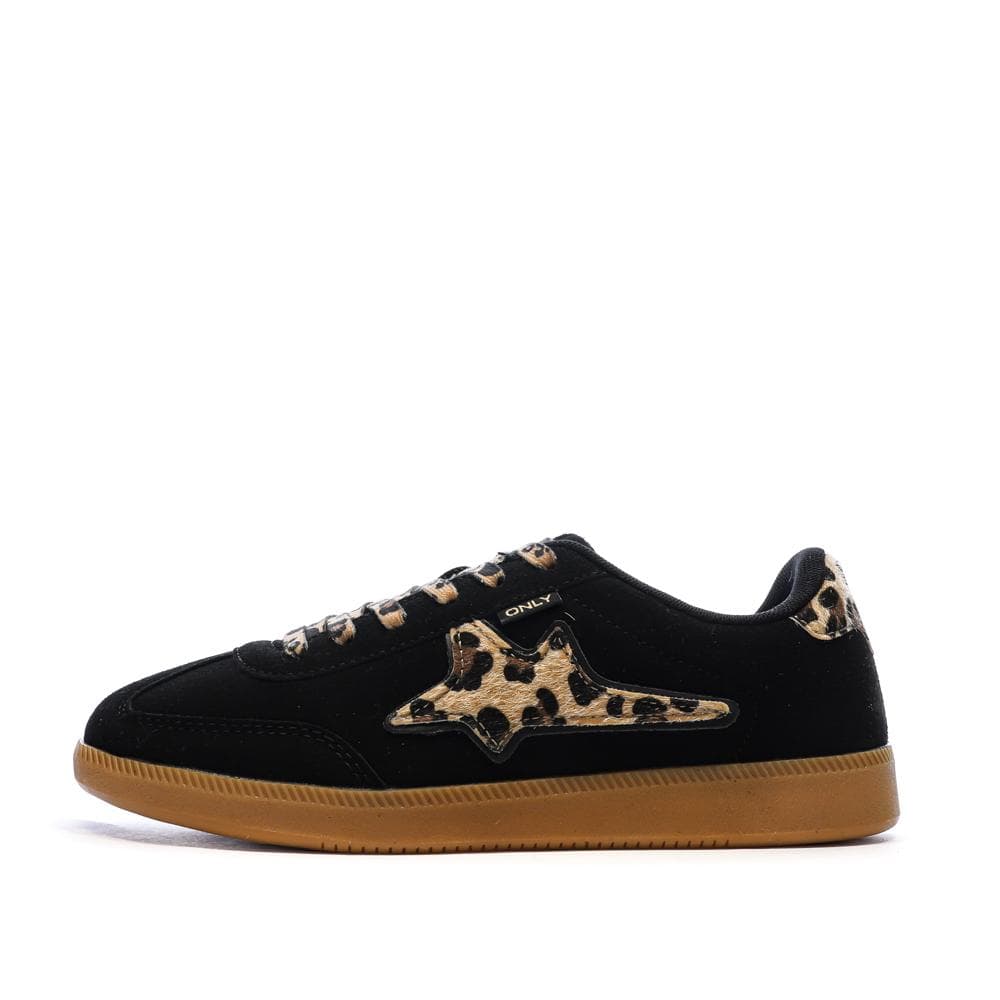 Baskets Noires/Léopard Femme Only Star 1