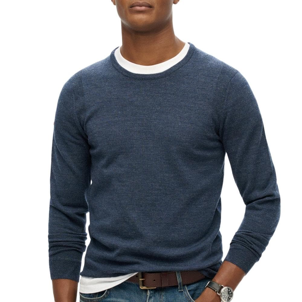 Pull Marine Homme Superdry Merino Crew Jumper 1