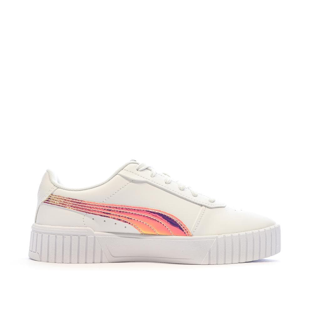 Baskets Blanches/Rose Brillant Fille Puma Carina 2.0 2