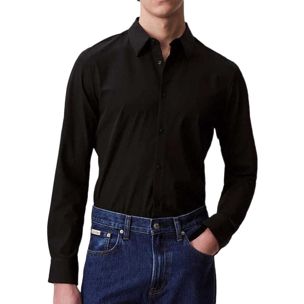 Chemise Noir Homme Calvin Klein Jeans Tech Stretch Slim 1