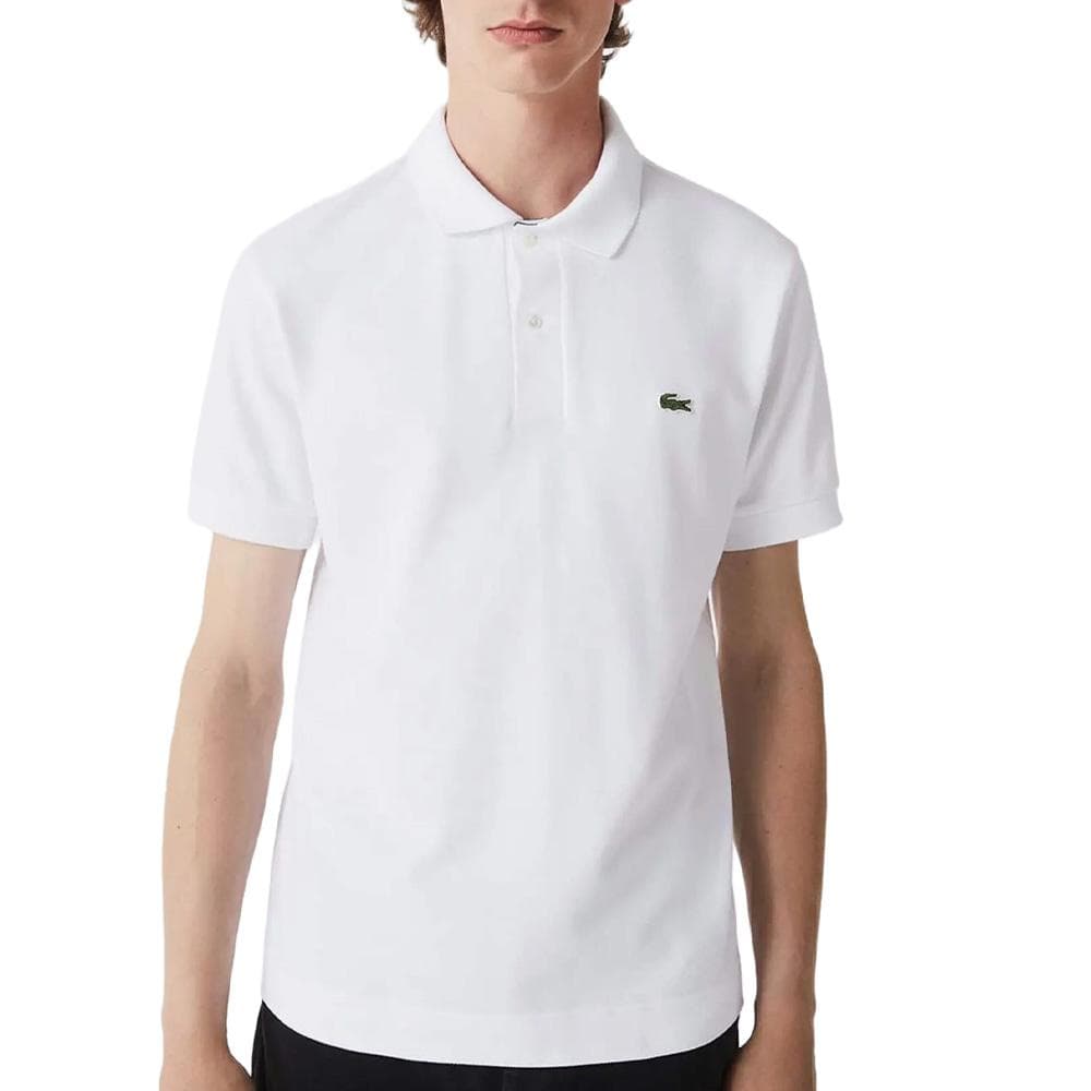 Polo Blanc Homme Lacoste Bord-cote 1